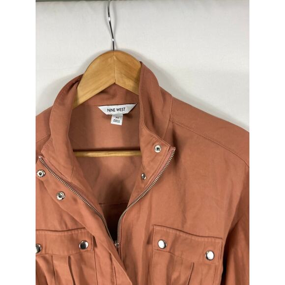 Nine West Cargo Zip Up Jacket in Cinnamon Orange Size medium - Picture 3 of 5